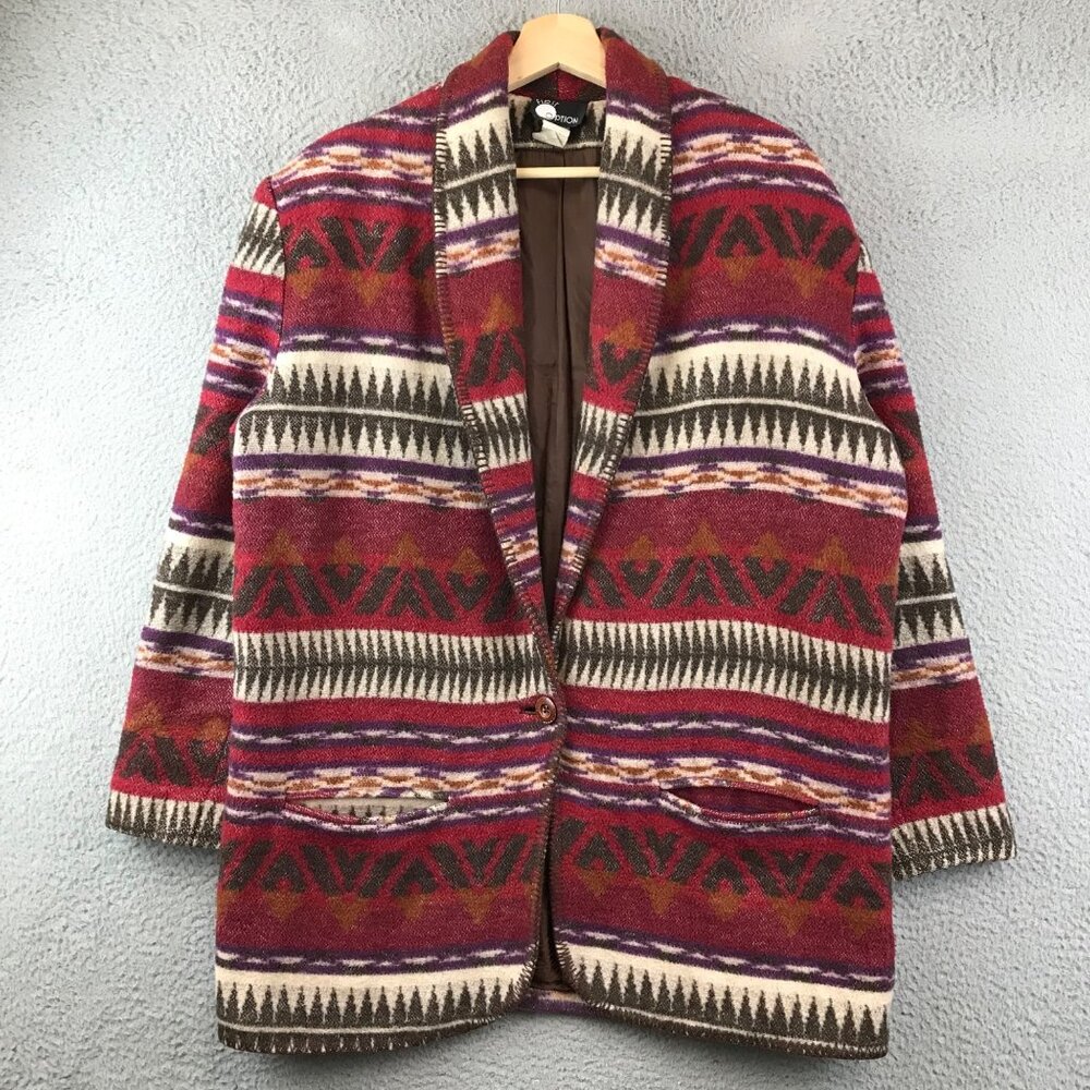 Vintage First Option Blazer Size L Jacket Vintage Wool Blend Ranch Wear Southwes